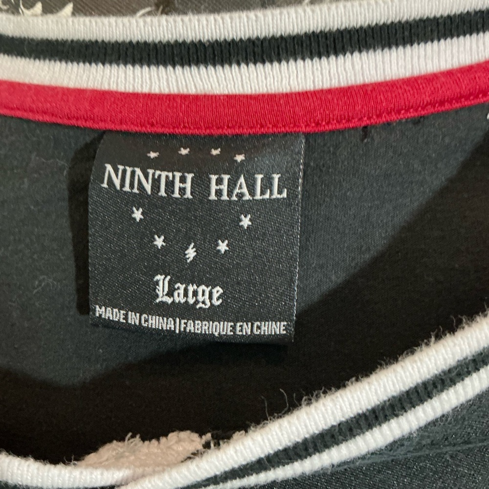 🤎 Ninth Hall Black Red and White “Hockey Jersey” Long Sleeve Shirt - Large - Picture 6 of 8